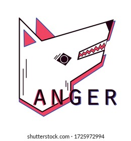 logo wolf. lobo estilizado y geometría. mal lobo