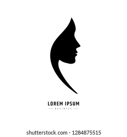 logo woman face. Logo for a beauty salon or procedures for hair cosmetics or hairdresser