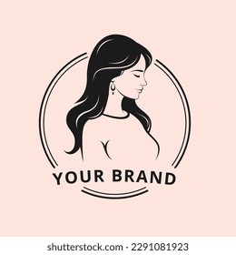 Logo with a woman for the fashion or medical field. The font in the layout is Open Sans