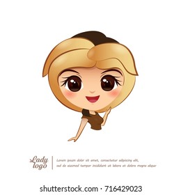 Logo woman , lady, Headband, head, face logo isolated,  isolated on white background