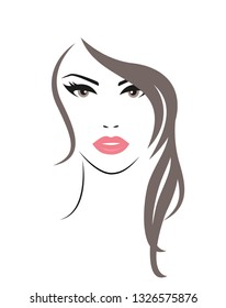 Logo of the Woman with long hair. Vector