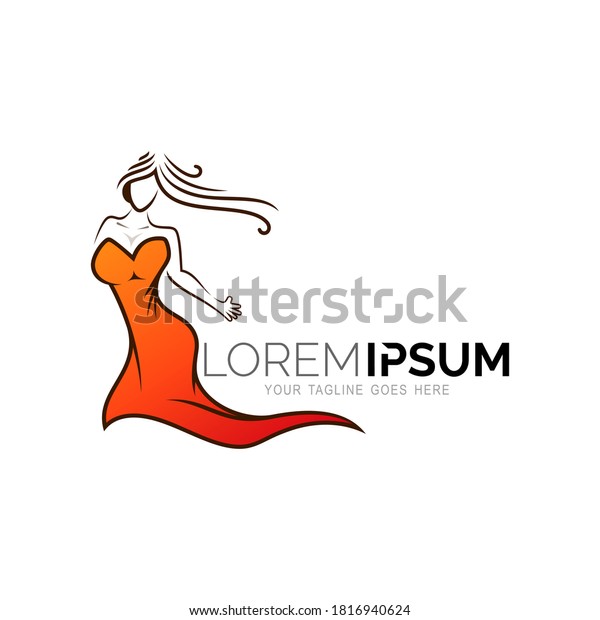 Logo Woman Sexy Dress Fashion Logo Stock Vector Royalty Free 1816940624 Shutterstock 7226