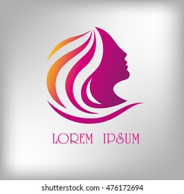 Logo woman silhouette, head, face logo isolated. Use for beauty salon, spa, cosmetics design, etc