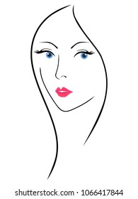 Logo of a woman's face on a white background.
