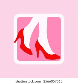 Logo of woman's feet wearing high heels