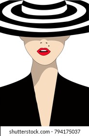  logo women face on white background, vector