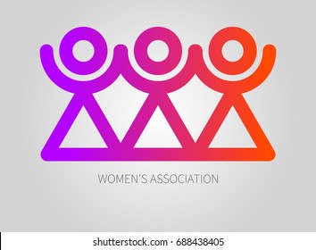 Logo Womens Association, Club, Union. Icon Of Sorority. Vector Illustration