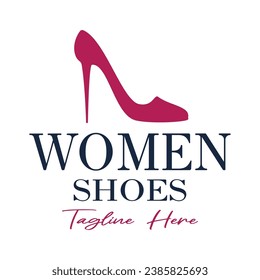 Logo for women's high heel shoes that is elegant and luxurious and feminine. Logo for business, women's shoe shop, fashion, shoe company, beauty.