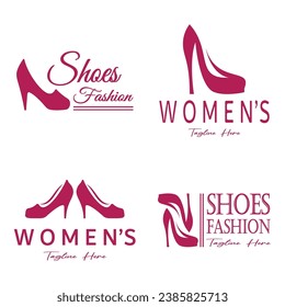 Logo para zapatos de tacón altos para mujeres que es elegante, lujoso y femenino. Logotipo para negocios, zapatería para mujeres, moda, compañía de zapatos, belleza.