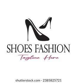 Logo para zapatos de tacón altos para mujeres que es elegante, lujoso y femenino. Logotipo para negocios, zapatería para mujeres, moda, compañía de zapatos, belleza.