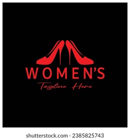 Logo for women's high heel shoes that is elegant and luxurious and feminine. Logo for business, women's shoe shop, fashion, shoe company, beauty.