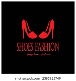 Logo para zapatos de tacón altos para mujeres que es elegante, lujoso y femenino. Logotipo para negocios, zapatería para mujeres, moda, compañía de zapatos, belleza.