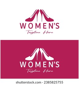 Logo para zapatos de tacón altos para mujeres que es elegante, lujoso y femenino. Logotipo para negocios, zapatería para mujeres, moda, compañía de zapatos, belleza.