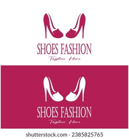 Logo para zapatos de tacón altos para mujeres que es elegante, lujoso y femenino. Logotipo para negocios, zapatería para mujeres, moda, compañía de zapatos, belleza.