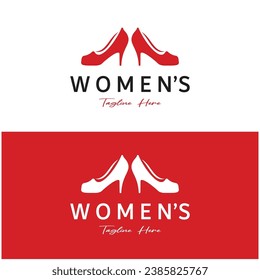 Logo for women's high heel shoes that is elegant and luxurious and feminine. Logo for business, women's shoe shop, fashion, shoe company, beauty.