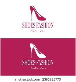 Logo para zapatos de tacón altos para mujeres que es elegante, lujoso y femenino. Logotipo para negocios, zapatería para mujeres, moda, compañía de zapatos, belleza.