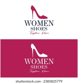 Logo for women's high heel shoes that is elegant and luxurious and feminine. Logo for business, women's shoe shop, fashion, shoe company, beauty.