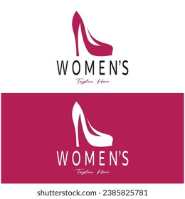 Logo para zapatos de tacón altos para mujeres que es elegante, lujoso y femenino. Logotipo para negocios, zapatería para mujeres, moda, compañía de zapatos, belleza.