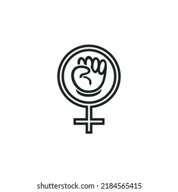 Logo of women's independence day isolated on white background