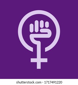 Logo Of Women's Independence. Icon Of Feminism. Vector Illustration For Creating Your Design