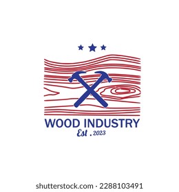 logo wood industry vector illustration