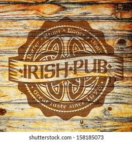 logo wood wooden octoberfest text retro styled sticker of beer okay as a template of advertising editable layered vector logo wood wooden octoberfest text classical froth real texture bar isolated bla