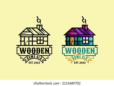 Logo Wooden Home Vector Illustration Template with Simple Elegant Design Good for Any Industry