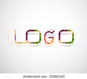 Logo word font design, minimal line design