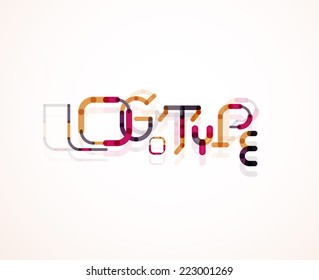 Logo word font design, minimal line design