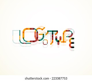 Diseño de tipos de letra de palabra con logotipo, diseño de línea mínimo