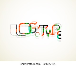 Logo word font design, minimal line design