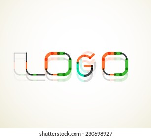 Logo word font design, minimal line design