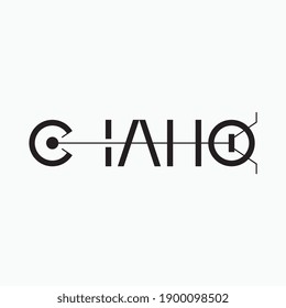 Logo from the word "Machine" in Cyrillic
