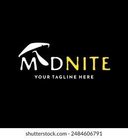 The logo with the word midnite, maps out a bold and bold character with several elements and a black base