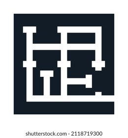 Logo from the word Our in Cyrillic. Stylized into a room.