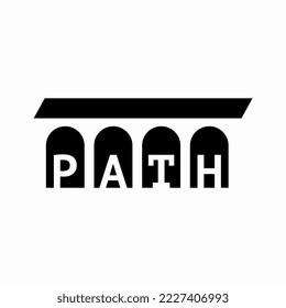 Logo from the word "Path".  Symbol of progress, direction, milestones.