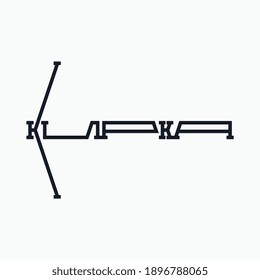 Logo de la palabra "Pickaxe" en cirílico