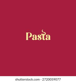 El logotipo con la palabra "Pasta" utiliza una fuente única, y la letra "T" se representa como fideos, simbolizando la creatividad y un enfoque en los platos de pasta. Este logotipo es llamativo, juguetón y apetitoso.