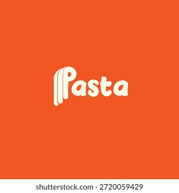 El logotipo con la palabra “Pasta” utiliza una fuente única, y la letra “P” se representa como fideos que cuelgan de la pasta. Este logotipo es atractivo, divertido y atrae el apetito de los Clientes.