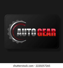 Logo with the words "Auto gear". Vector illustration.