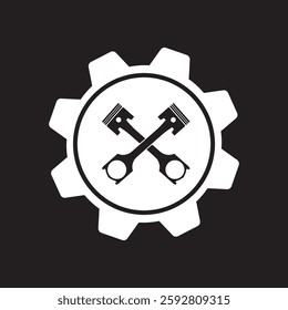 Logo for workshop, badge, industrial,service or repair and mechanic, automotive.