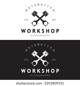 Logo for workshop, badge, industrial,service or repair and mechanic, automotive.