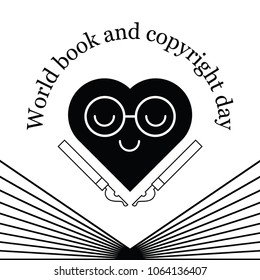Logo of the world book and copyright day.