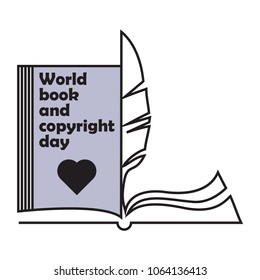 Logo of the world book and copyright day.