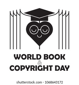 Logo of the world book and copyright day.