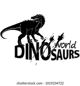 Logo World of Dinosaurs. Vector illustration.