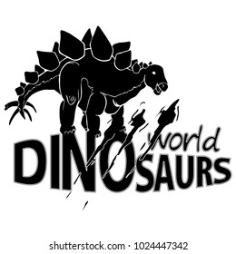 Logo World of Dinosaurs. Vector illustration.