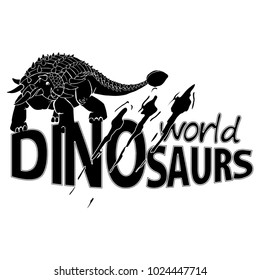 Logo World of Dinosaurs. Vector illustration.