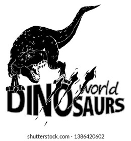 Logo World of Dinosaurs. Vector illustration.