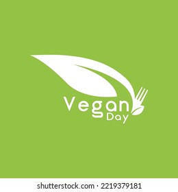 Logo for World Vegan Day, Vector illustration design.